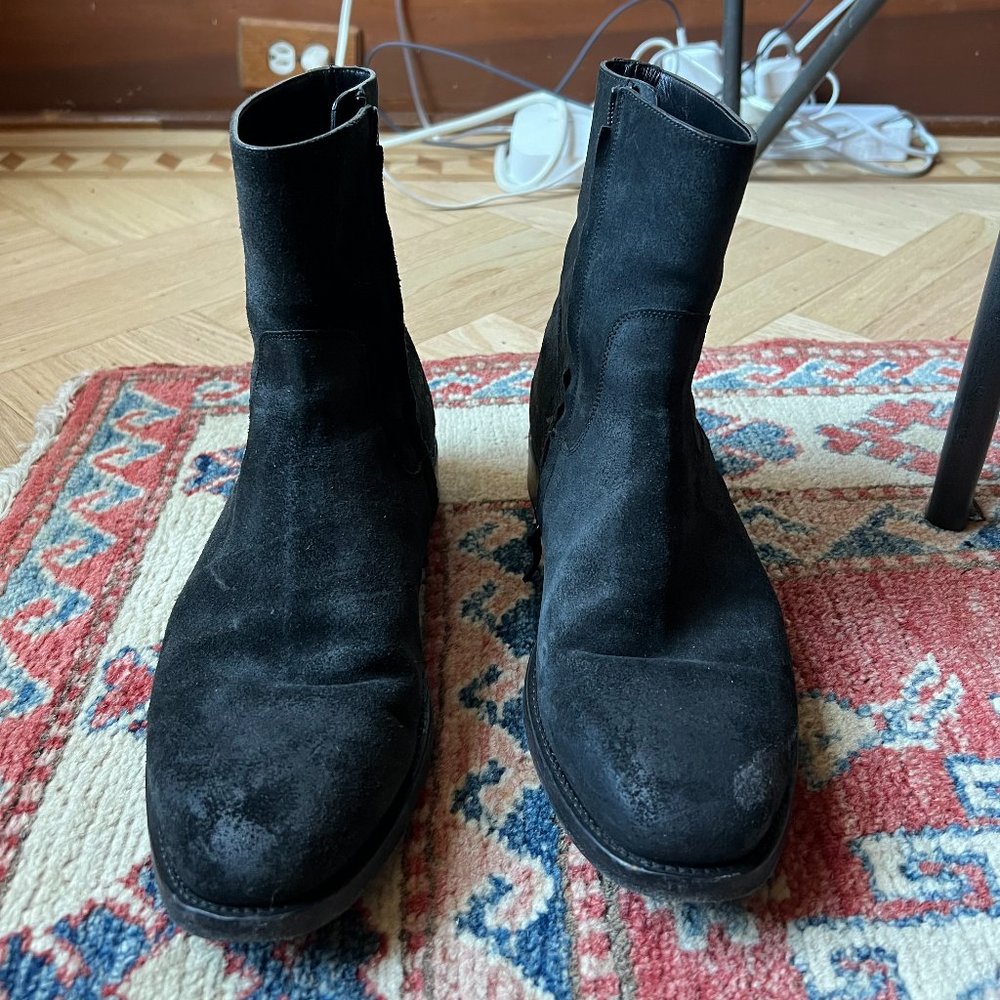 Balenciage black suede boots